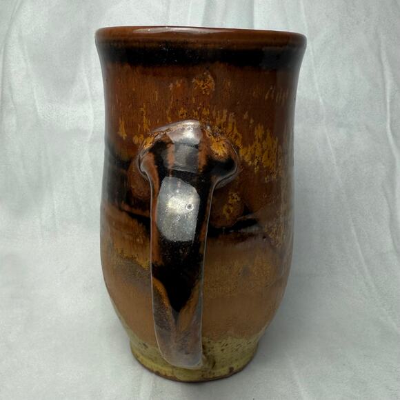 Mid Century Handmade Glazed Brown Art Pottery Pitcher - Picture 4 of 6